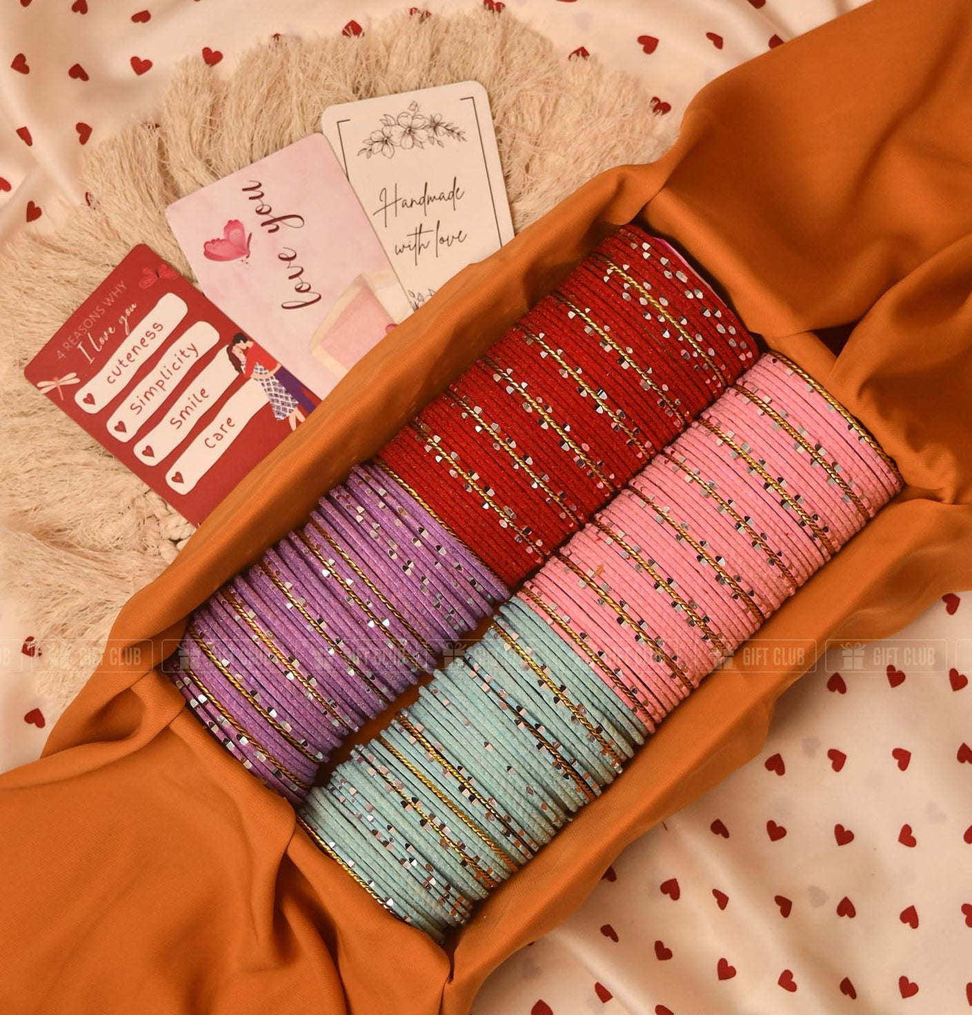 "The Pastel Love" (churi 40.7) - Beautiful 4-Color Bangle Package