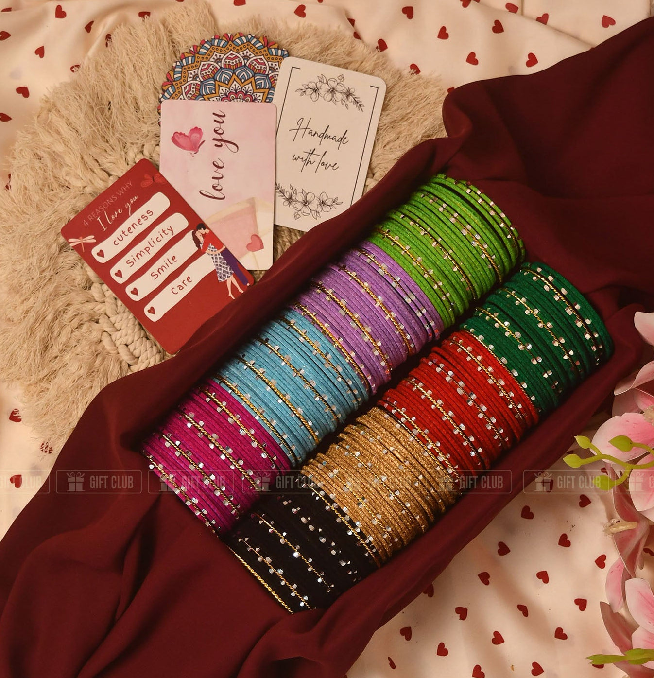 "রঙের মেলা" (churi 30.6) - Exclusive Multi-Color Velvet Churi Package