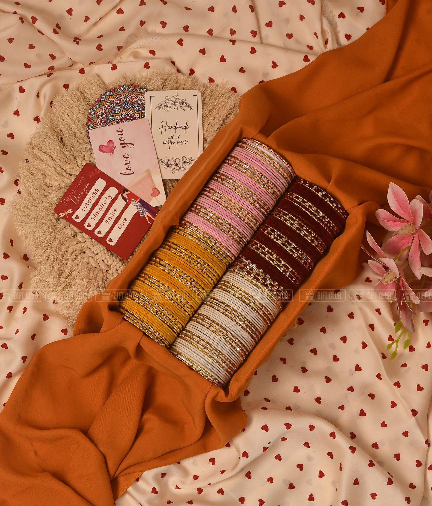 "স্নিগ্ধ ছোঁয়া (Churi 40.3)" - 4-Color Elegant Velvet Churi Box
