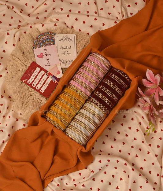 "স্নিগ্ধ ছোঁয়া (Churi 40.3)" - 4-Color Elegant Velvet Churi Box