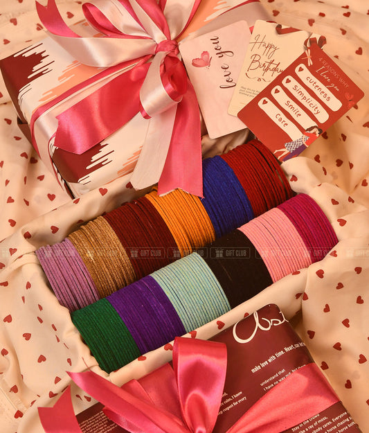 "স্নিগ্ধ মায়া (Churi 20.2)" - 12-Color Premium Plain Velvet Churi Box