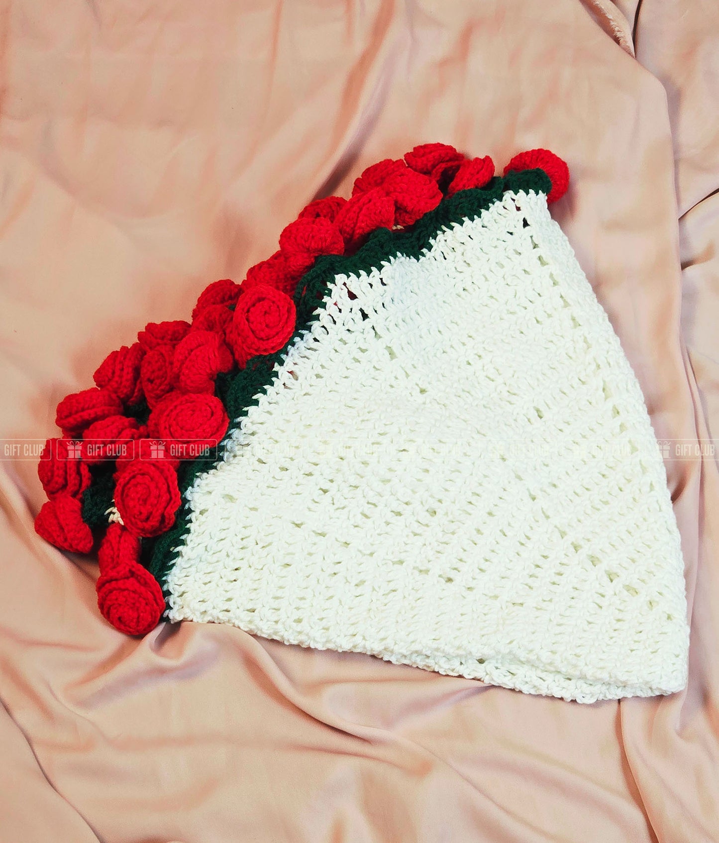 CR01 - "Forever Blooms" - 2 in 1 Handwoven Chrochet Red Rose Bouquet + Home Decor