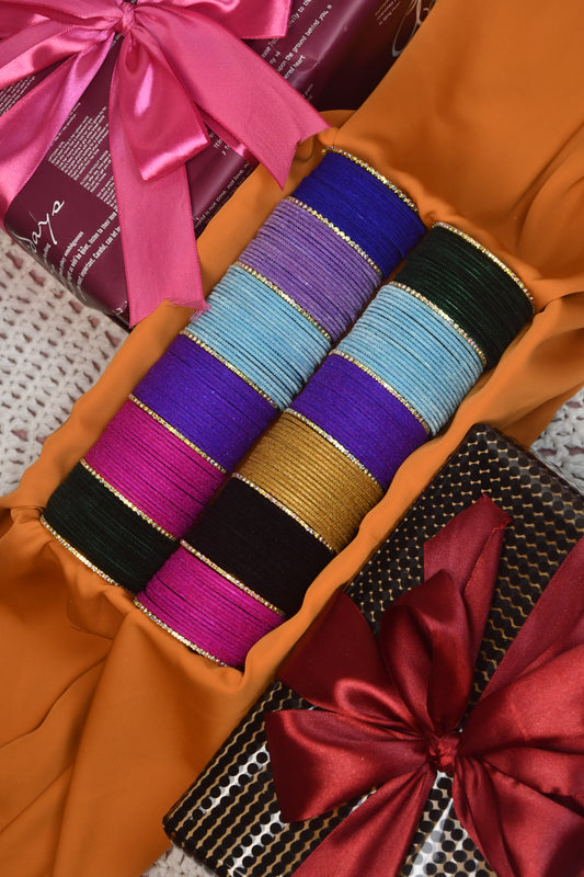 (S 24.4) - Colorful Velvet Multi Churi Set