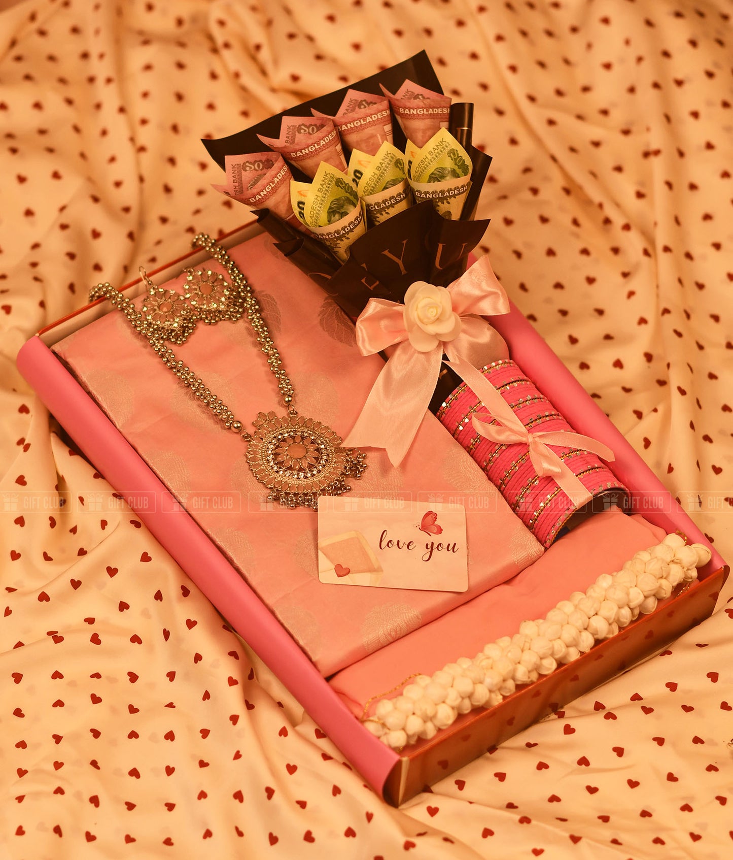 Eidi 1: "Blush Pink" Eid Special Saree & Salami Hamper