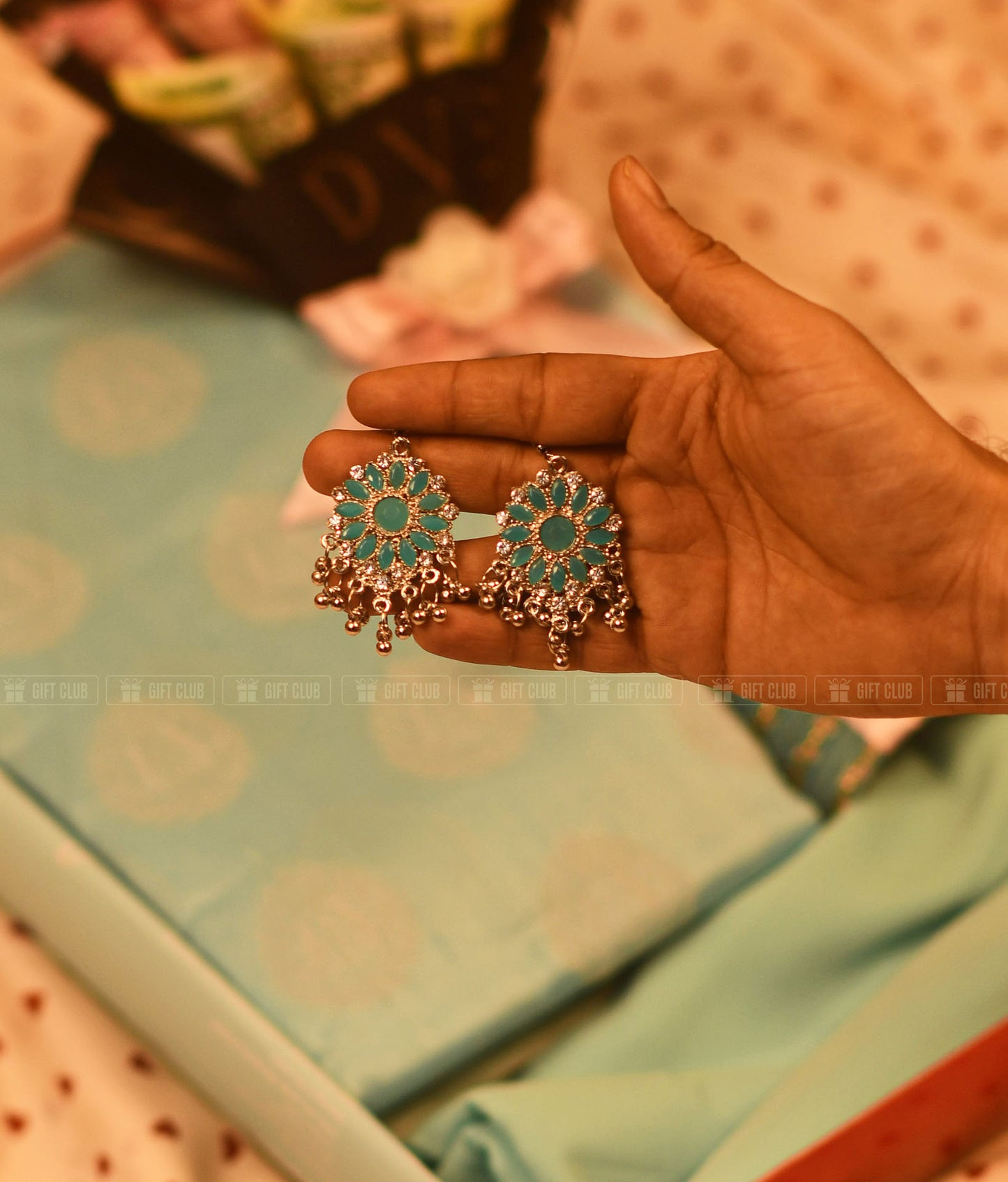 Eidi 2: "Ocean Blue" Eid Special Saree & Salami Hamper
