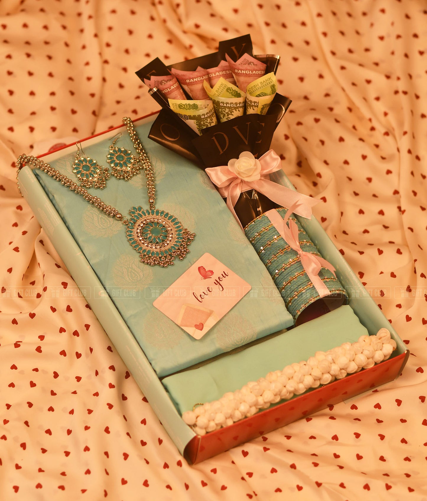Eidi 2: "Ocean Blue" Eid Special Saree & Salami Hamper