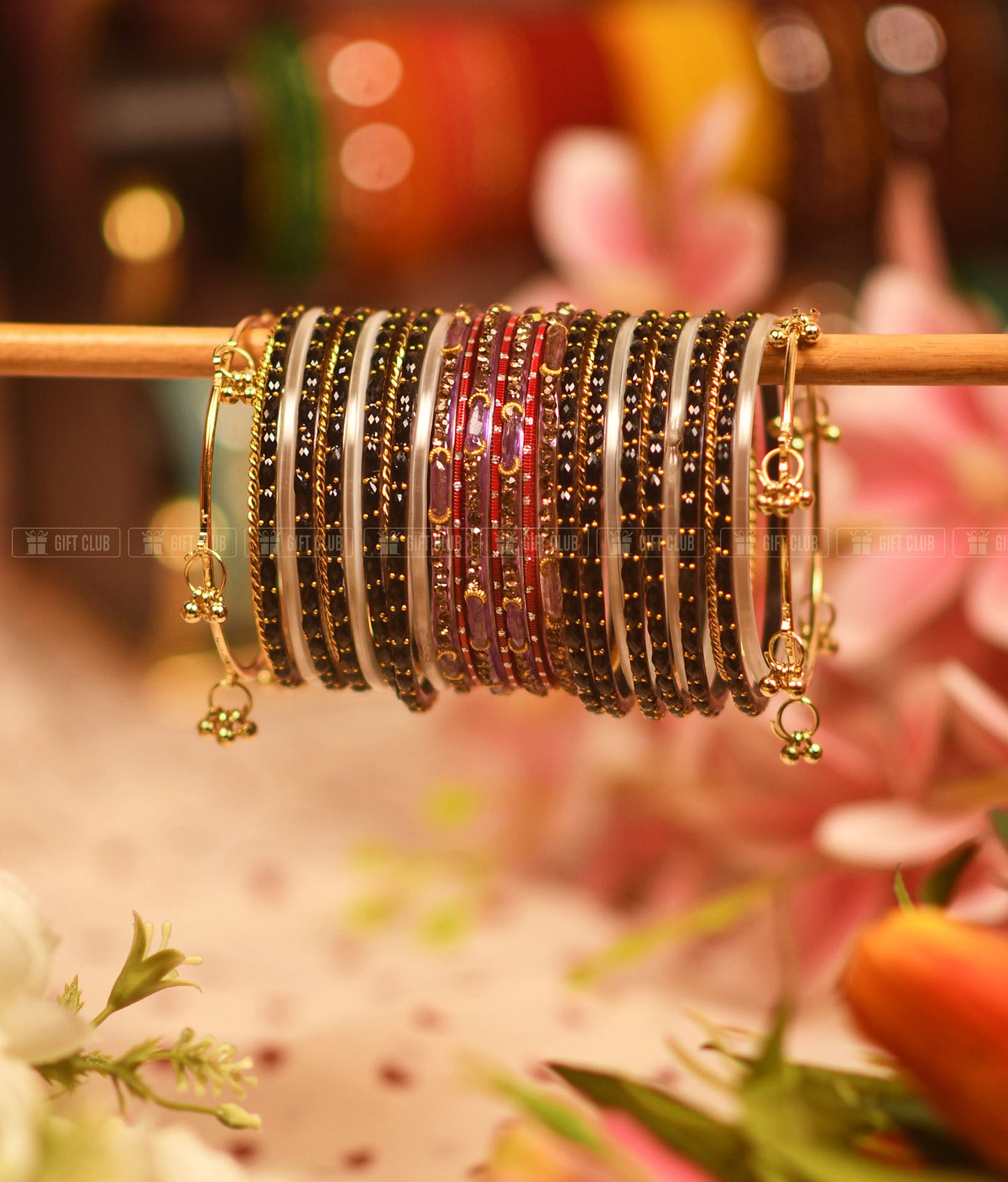 Dark Blossom (GCS 05) - Premium Mixed Bangle Collection
