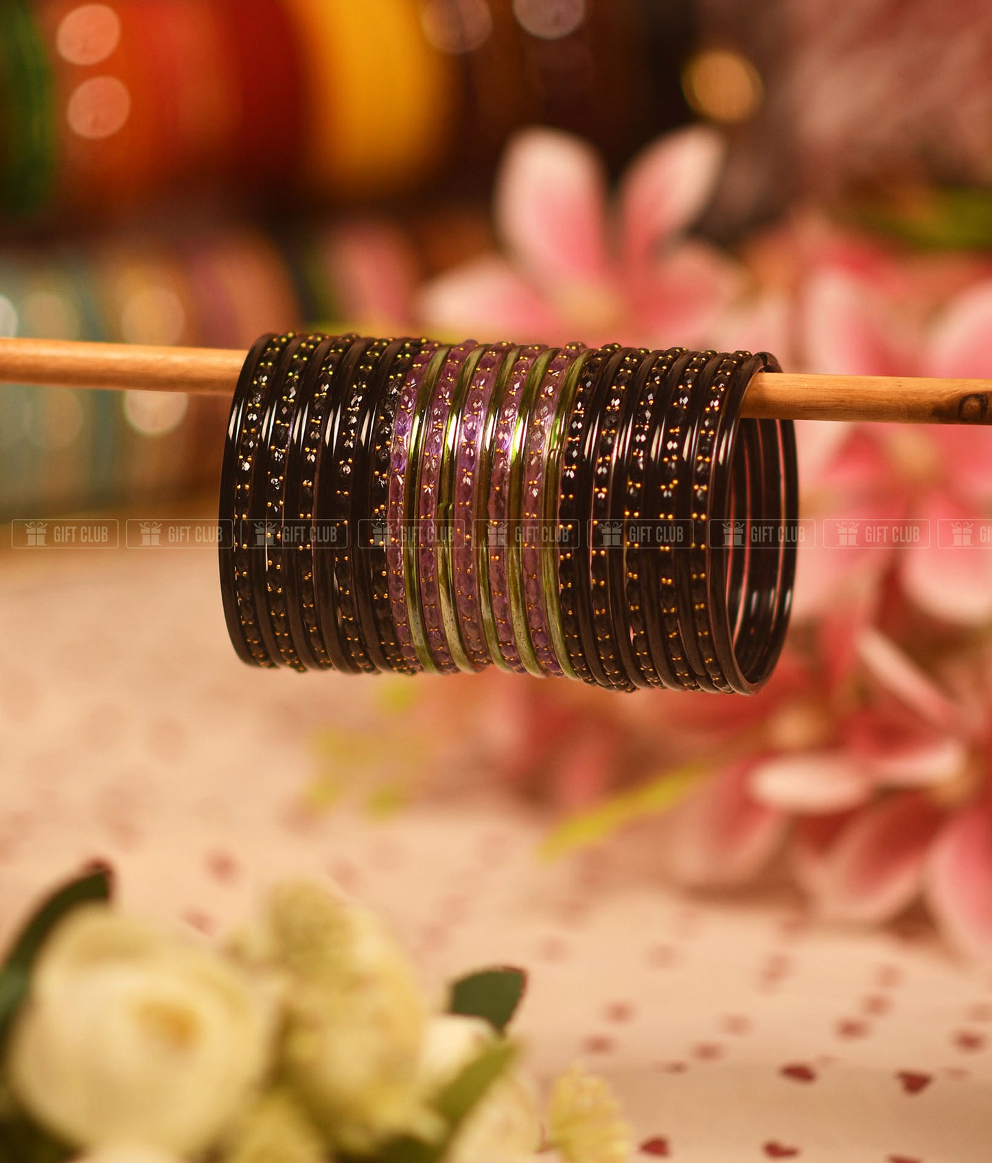 Dark Orchid (GCS 07) - Premium Mixed Glass Bangle Collection