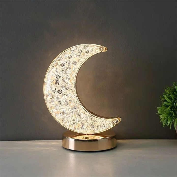 Moon Lamp - Modern Rechargeable Metal & Crystal Touch Lamp
