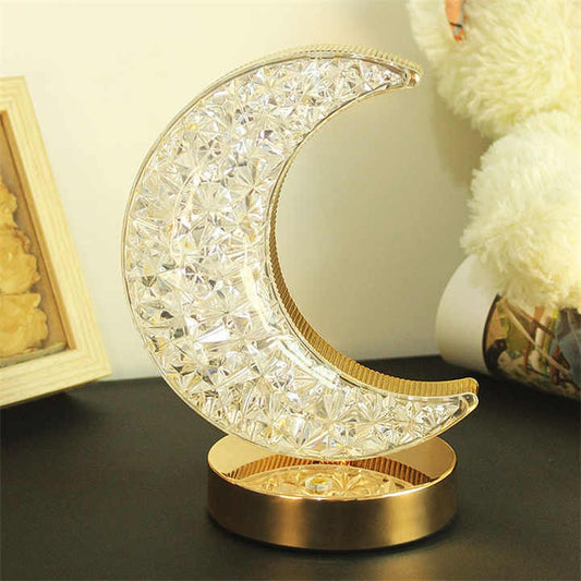 Moon Lamp - Modern Rechargeable Metal & Crystal Touch Lamp
