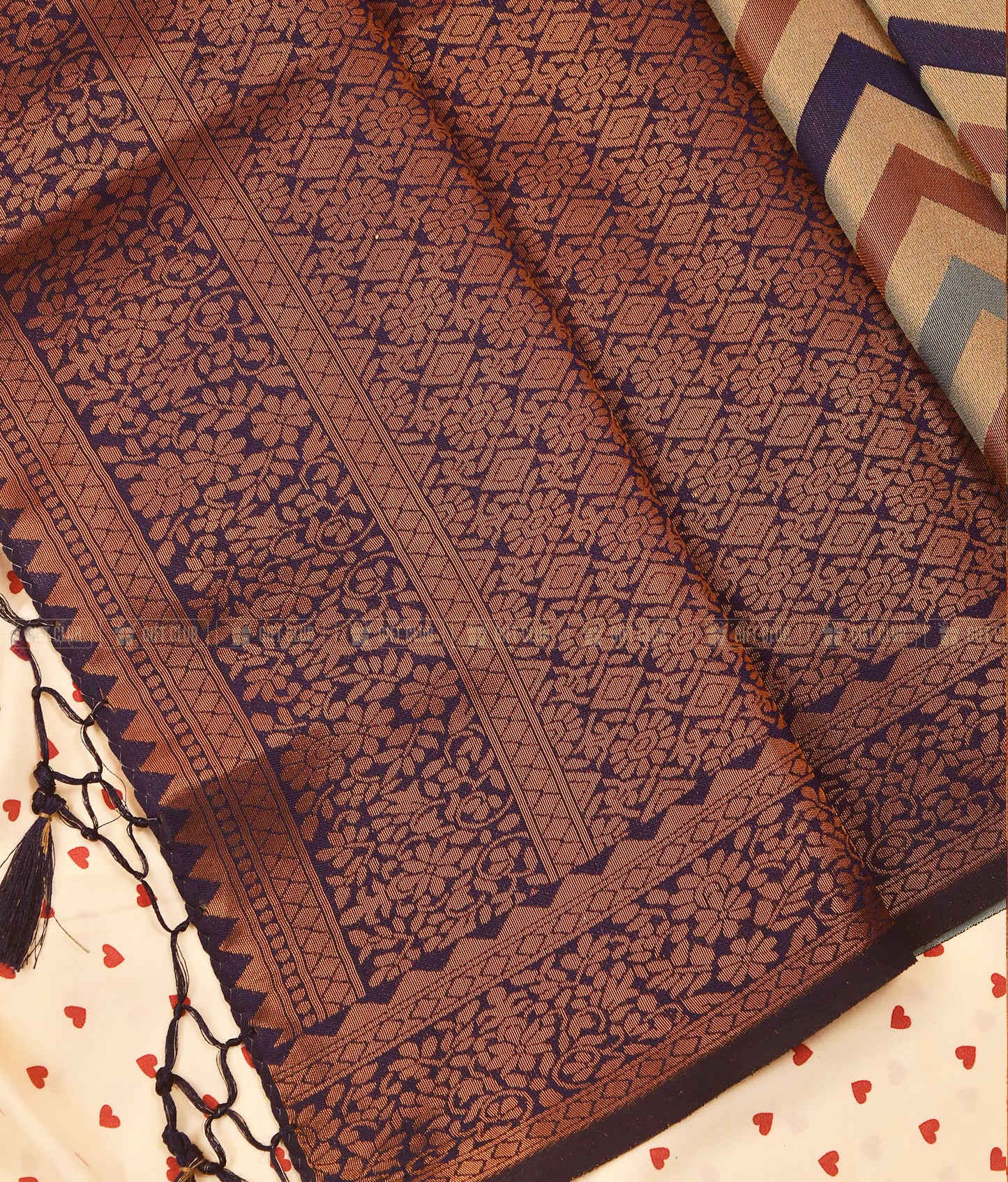 অপরূপা (KNJ 01) - Grey & Blue Indian Kanchipuram