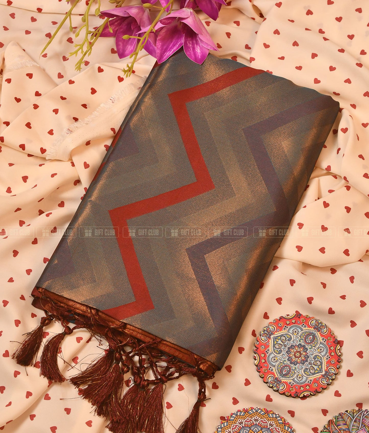 তিলোত্তমা (KNJ 02) - Modern Zigzag Pattern Kanchipuram