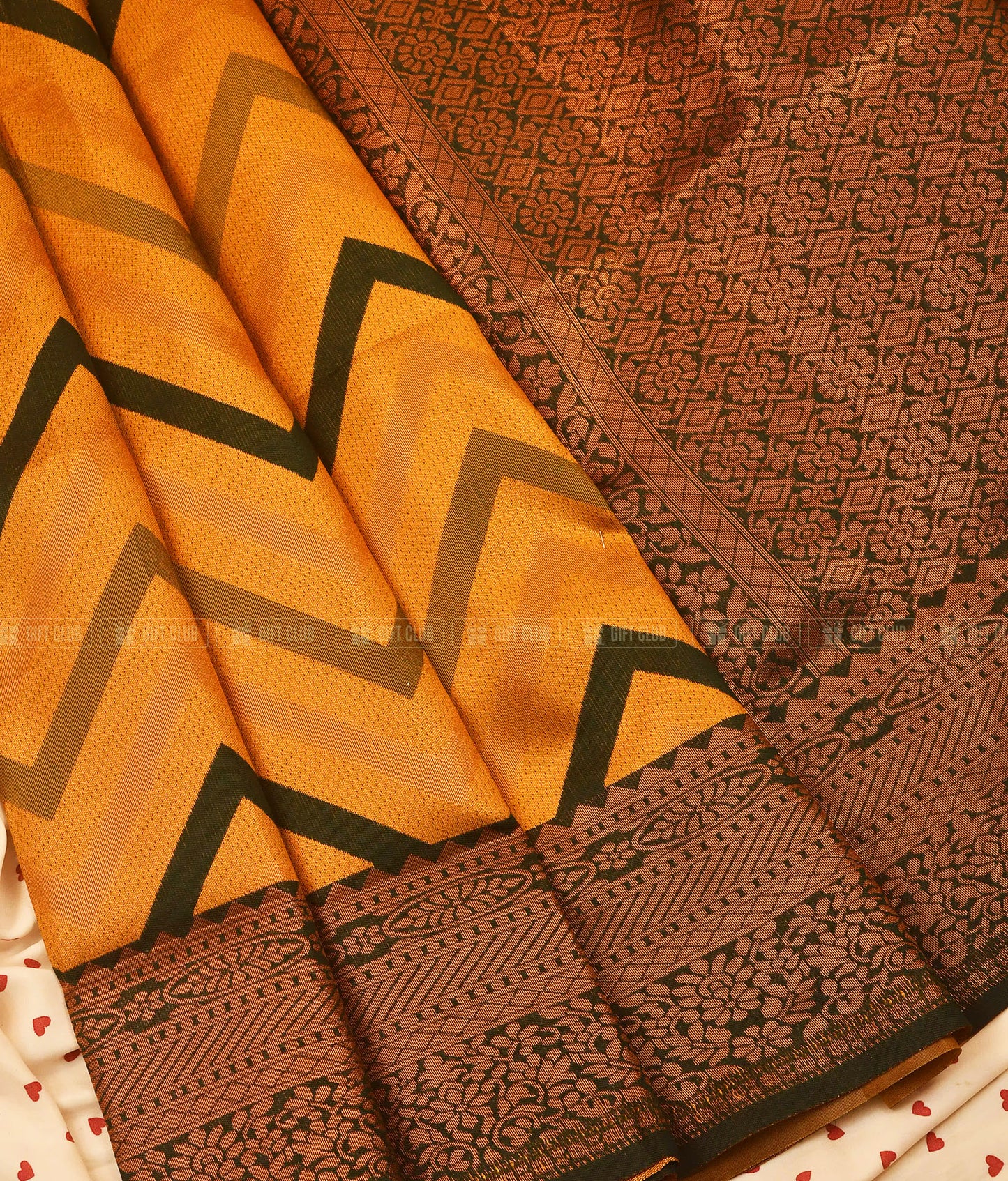 নবনীতা (KNJ 03) - Mustard Gold Kanchipuram Silk