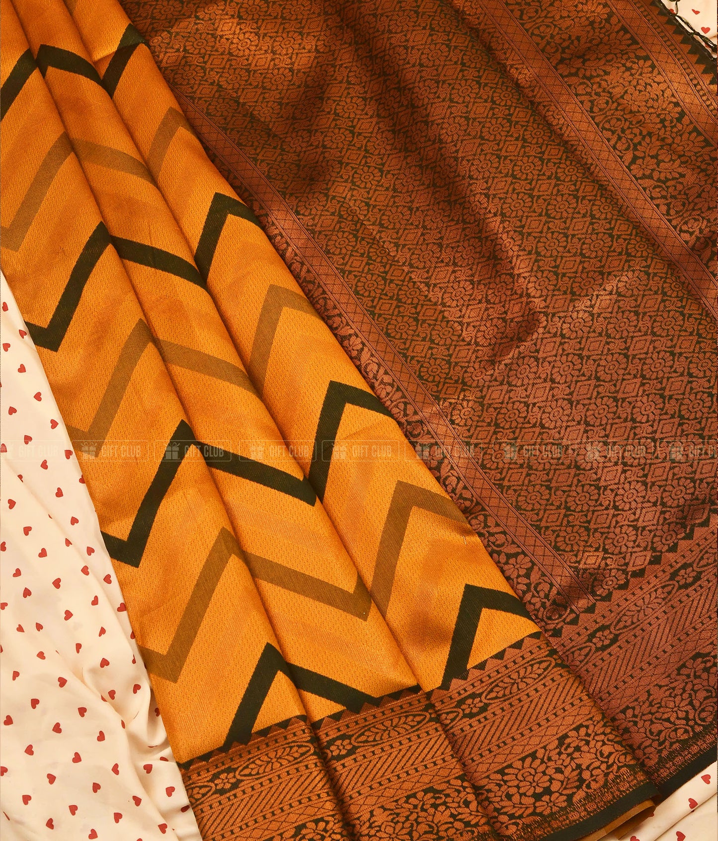 নবনীতা (KNJ 03) - Mustard Gold Kanchipuram Silk
