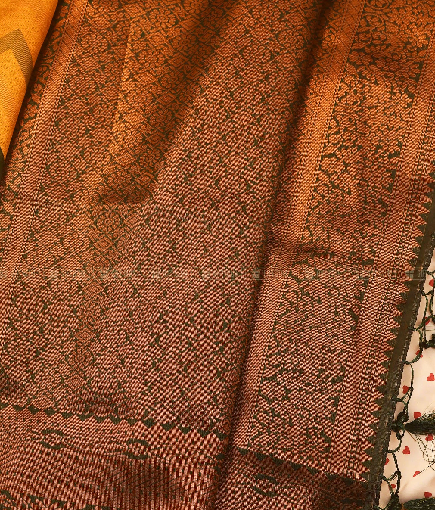 নবনীতা (KNJ 03) - Mustard Gold Kanchipuram Silk