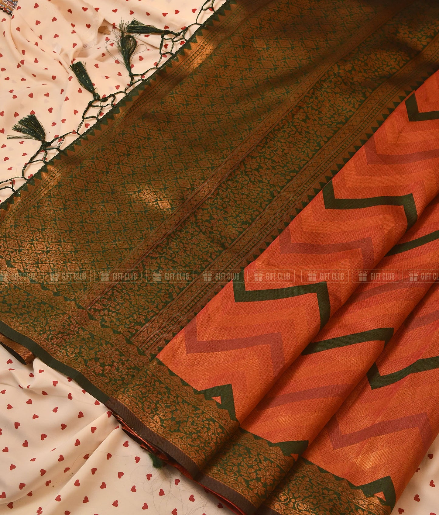 রঞ্জনা (KNJ 05) - Premium Zigzag Indian Silk Sharee