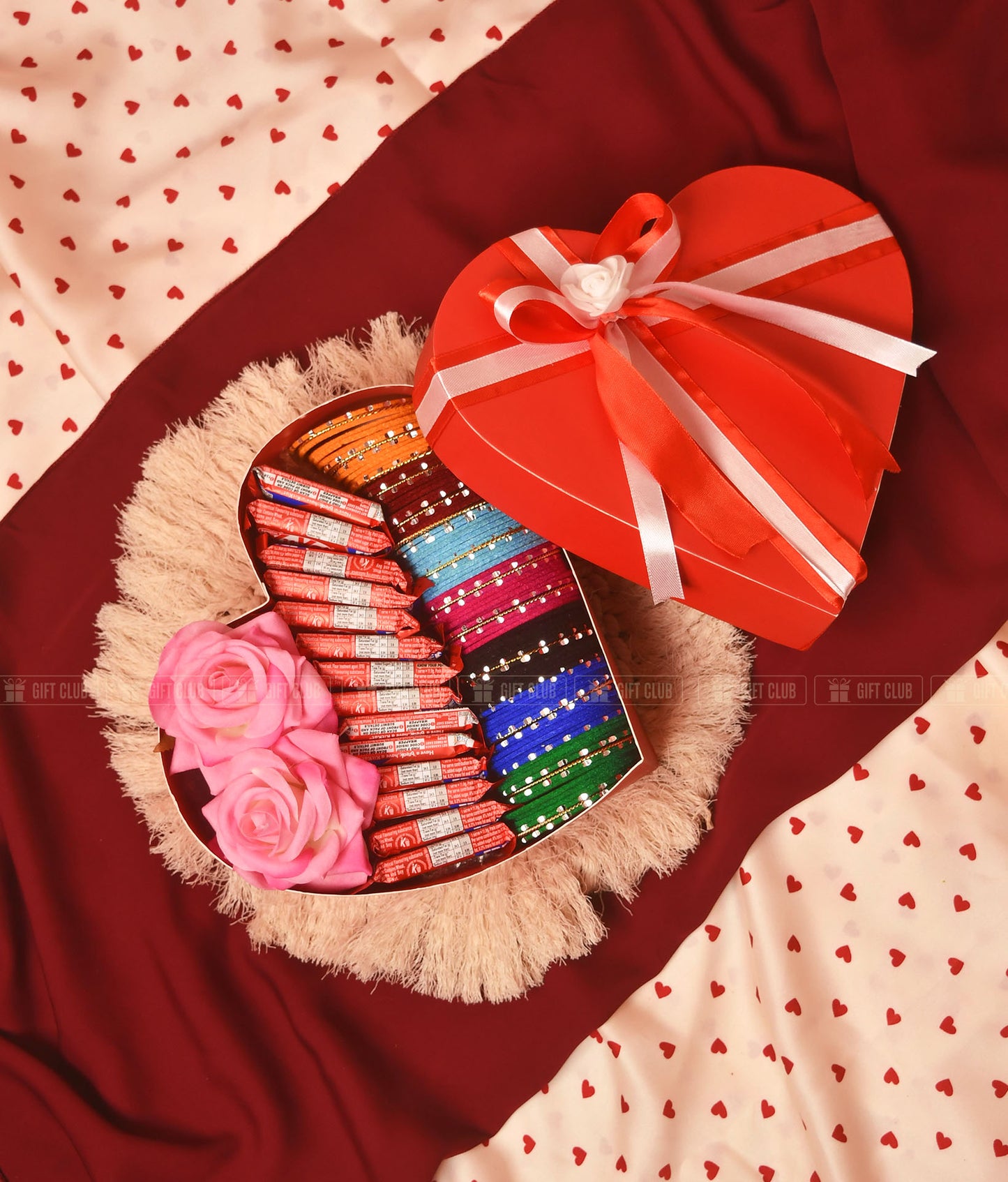 "মিষ্টি অভিমান (LX01)" - Chocolate & Velvet Churi Heart Box