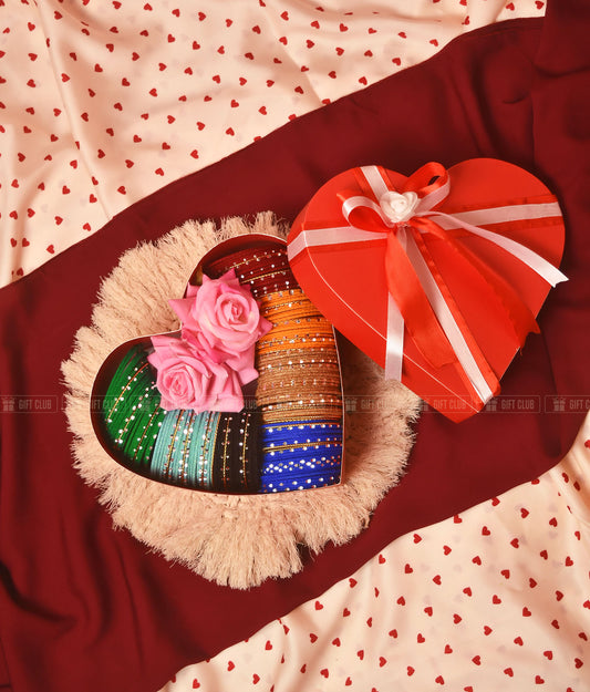 "Box of Romance"(LX03) - Romantic Heart Shape Churi Set