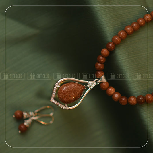 Luxury Gold Color Stone Jewel Set For Women