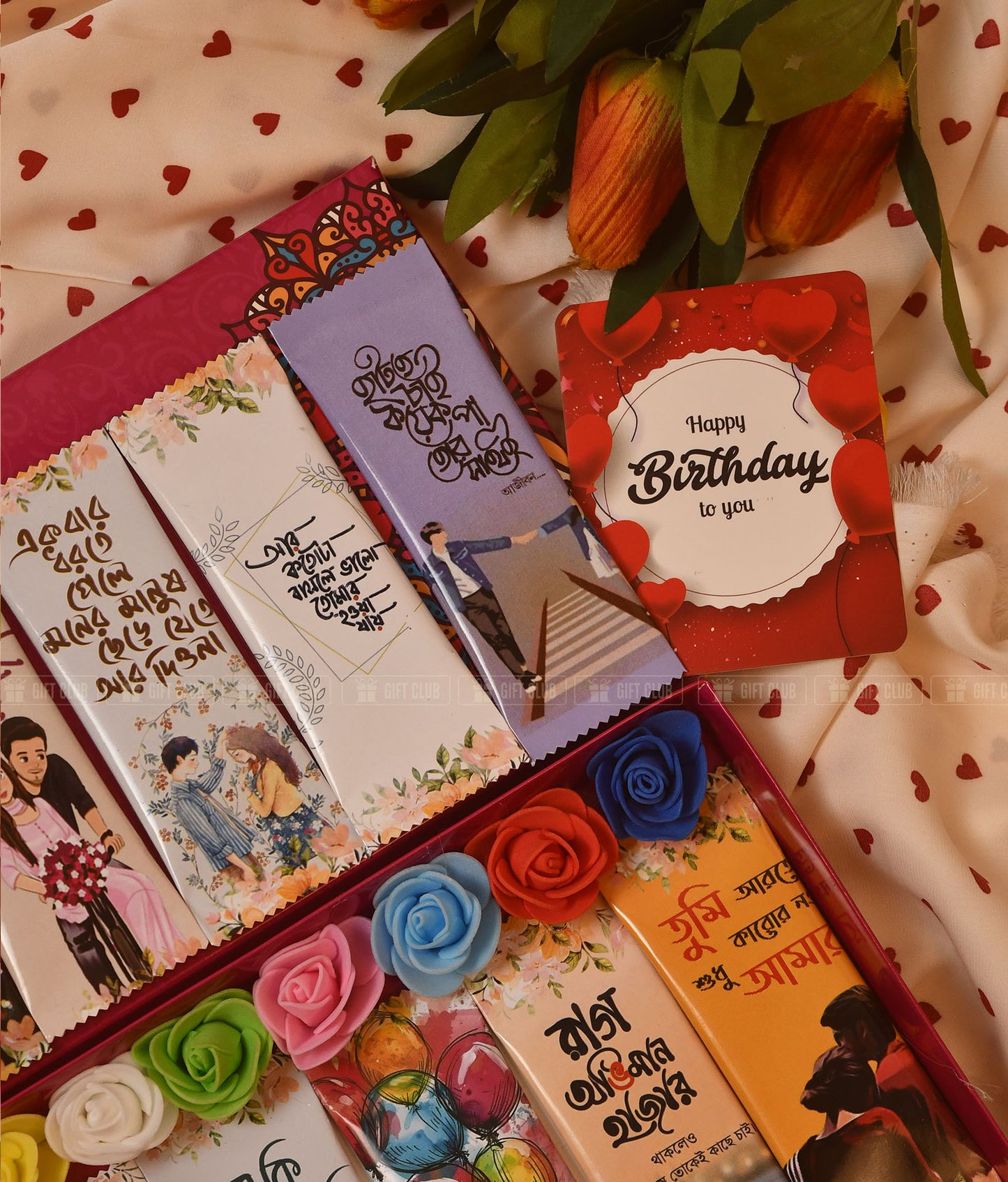 প্রিয়তমা (C04) - Romantic Birthday Chocolate & Rose Combo