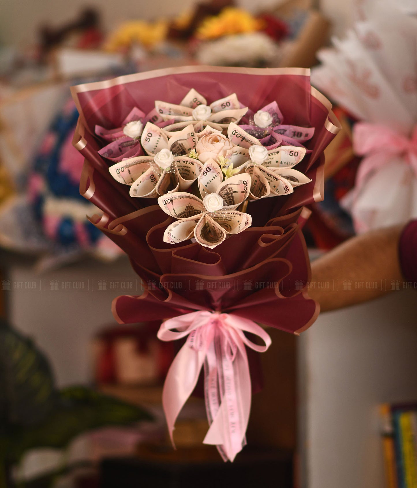 Salami 20 :"Maroon Floral" – Premium Salami Bouquet (660tk)