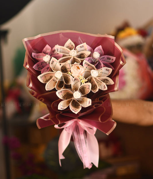 Salami 20 :"Maroon Floral" – Premium Salami Bouquet (660tk)