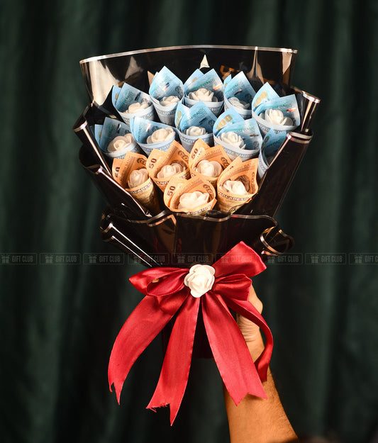 Salami 9 :"Midnight Bloom" – Premium Money Bouquet (1250tk)