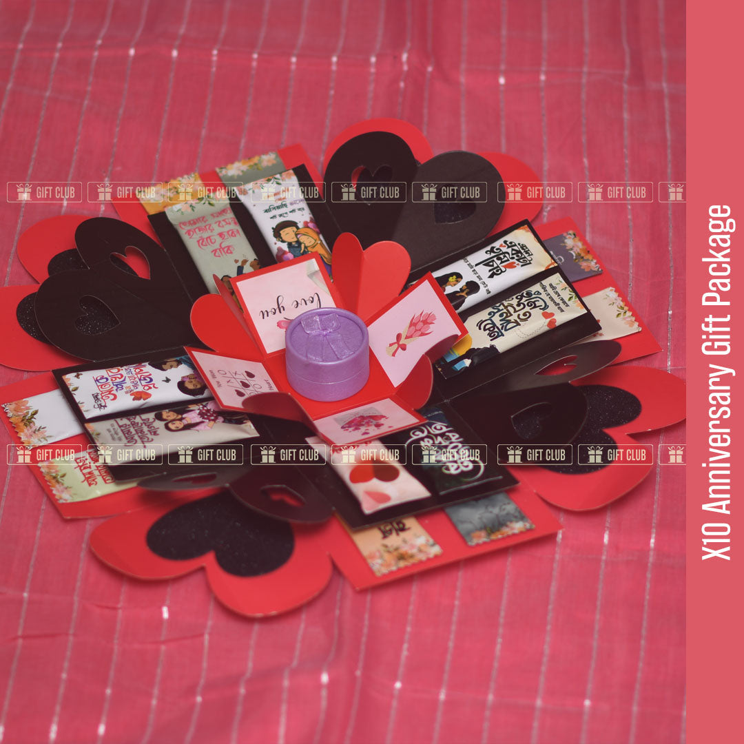 X10 - 3 Layer Magical GIFT box for ANNIVERSARY (With Ring)