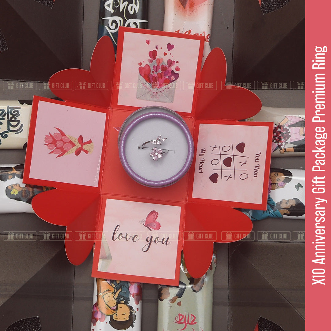 X10 - 3 Layer Magical GIFT box for ANNIVERSARY (With Ring)