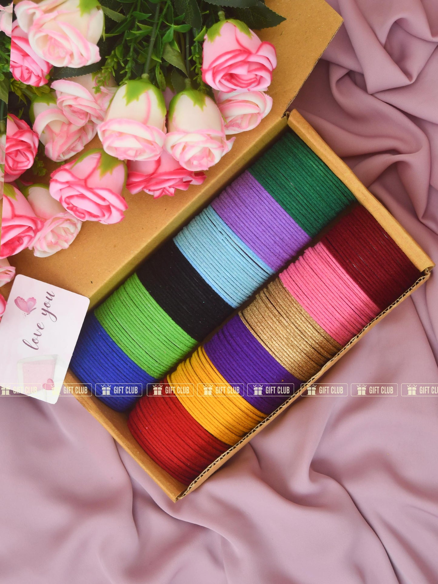 "স্নিগ্ধ মায়া (Churi 20.2)" - 12-Color Premium Plain Velvet Churi Box