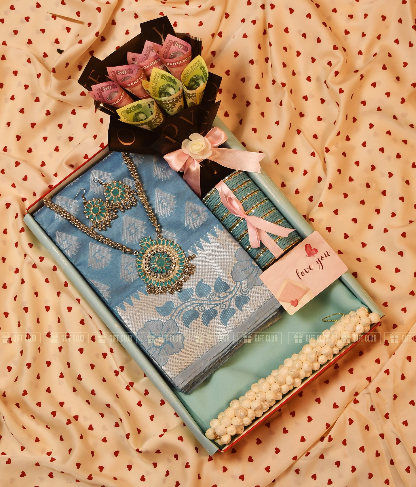 Eidi 2: "Ocean Blue" Eid Special Saree & Salami Hamper