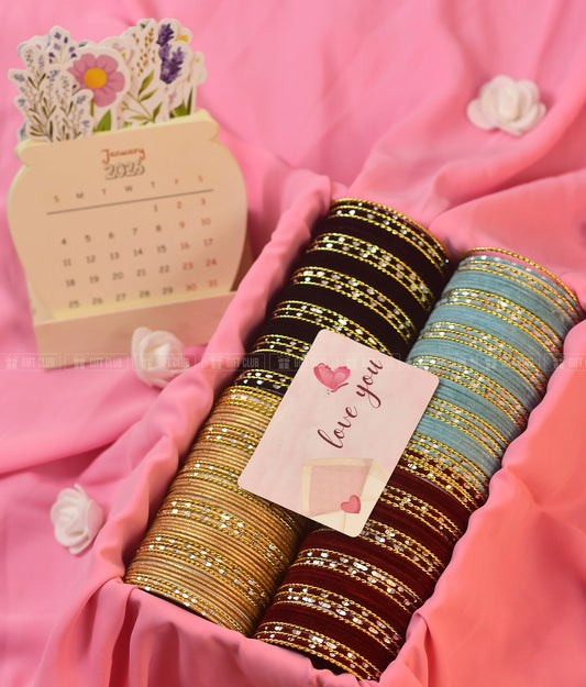 Churi 08 + Floral Calendar |  Velvet Cutting Churi with Floral Calendar